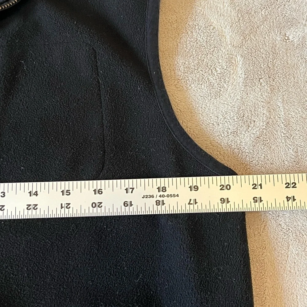 Banana Republic Mens Soft Fleece Mock Neck Zipper Front Vest Size Medium Black